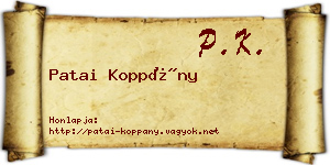 Patai Koppány névjegykártya